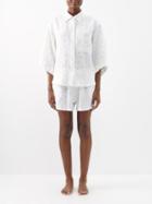 Deiji Studios - 03 Floral-print Linen Shirt And Shorts Set - Womens - White Print