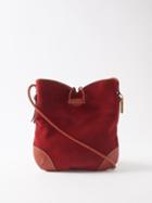 Isabel Marant - Tyag Medium Leather-trim Suede Shoulder Bag - Womens - Dark Red