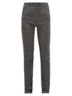 Matchesfashion.com Chlo - Checked Wool Blend Slim Leg Trousers - Womens - Grey Multi