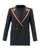 Matchesfashion.com Blaz Milano - Fine Night Contrasting Double-breasted Wool Blazer - Womens - Navy Multi