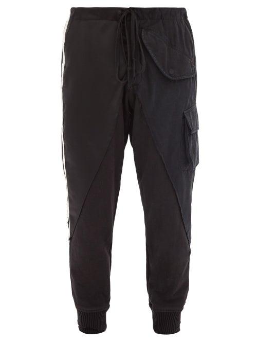 Matchesfashion.com Greg Lauren - Baker Lounge Side-stripe Cotton-jersey Track Pants - Mens - Black