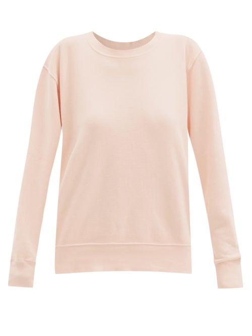 Matchesfashion.com Les Tien - Brushed-back Cotton Sweatshirt - Womens - Light Pink