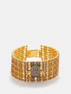 Begm Khan - Scarab Capote 24kt Gold-plated Bracelet - Womens - Gold Multi