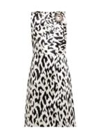 Matchesfashion.com Calvin Klein 205w39nyc - Leopard Print Crystal Brooch Silk Dress - Womens - Black White