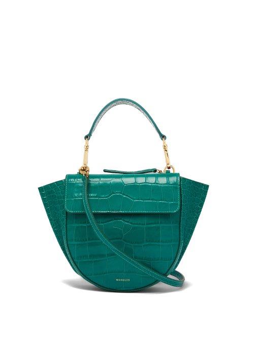 Matchesfashion.com Wandler - Hortensia Mini Crocodile Effect Leather Bag - Womens - Green