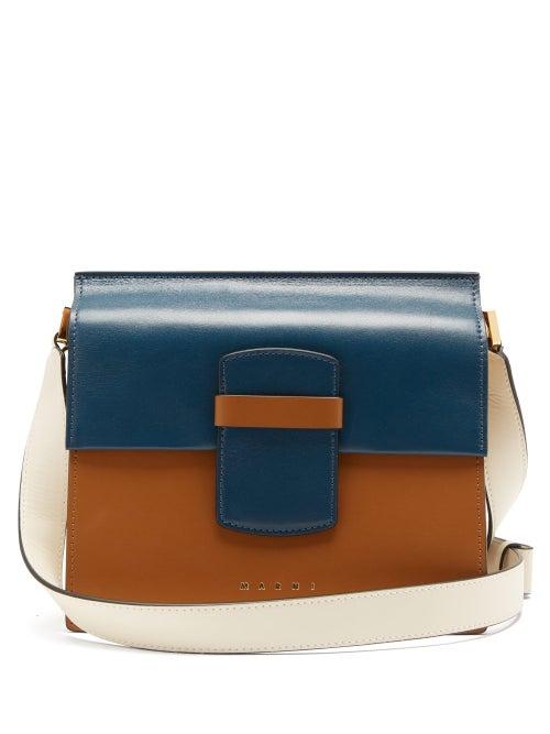 Matchesfashion.com Marni - Severine Colour-block Leather Shoulder Bag - Womens - Blue Multi