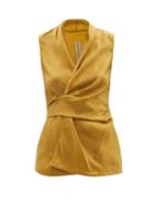 Rick Owens - Laura Japonette-crepe Sleeveless Top - Womens - Gold