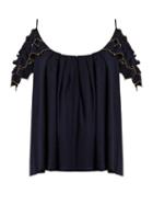 Matchesfashion.com Alex Gore Browne - Trapeze Wool And Cashmere Blend Top - Womens - Navy