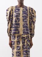 Ulla Johnson - Eliza Puff-sleeve Shibori-dyed Cotton Blouse - Womens - Navy Multi