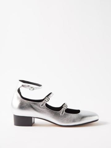 Le Monde Beryl - Alexia 35 Metallic-leather Mary Jane Shoes - Womens - Silver