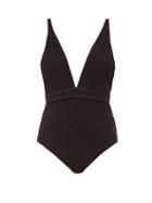 Matchesfashion.com Osree - Lumire V-neck Metallic Swimsuit - Womens - Black