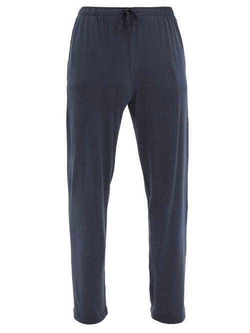 Matchesfashion.com Sunspel - Straight-leg Cotton-blend Jersey Pyjama Trousers - Mens - Navy
