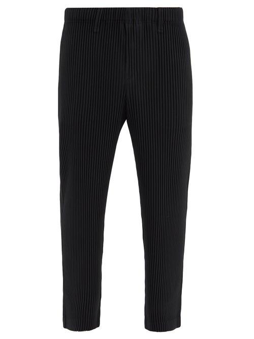 Matchesfashion.com Homme Pliss Issey Miyake - Straight-leg Pleated-jersey Trousers - Mens - Black