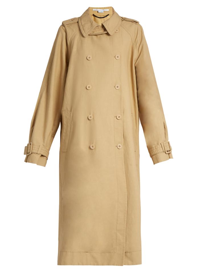 Stella Mccartney Side-slit Double-breasted Trench Coat