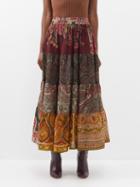 Rianna + Nina - Patchworked Vintage-wool Midi Skirt - Womens - Multi