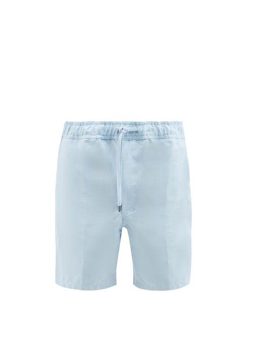 Derek Rose - Sydney Drawstring-waist Linen Shorts - Mens - Light Blue