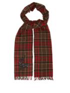 Matchesfashion.com Gucci - Shark Embroidered Checked Scarf - Mens - Red Multi