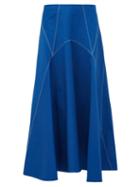 Matchesfashion.com Colville - Panelled Cotton Twill Skirt - Womens - Blue