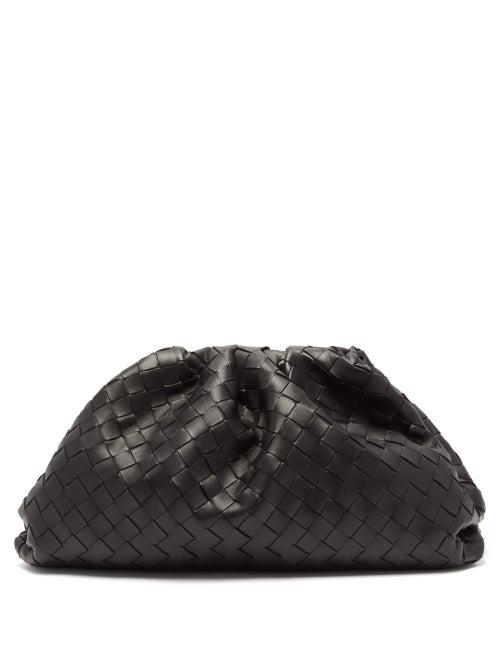 Matchesfashion.com Bottega Veneta - The Pouch Intrecciato Leather Clutch - Womens - Black