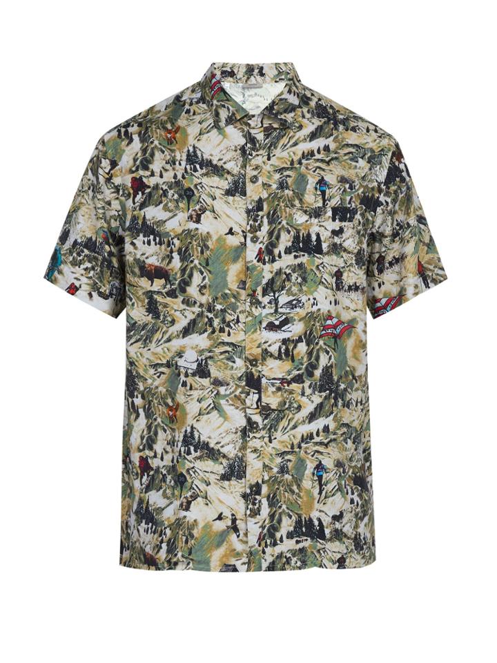 Lanvin Printed Short-sleeved Poplin Shirt