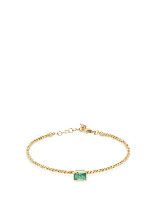 Matchesfashion.com Mukhi Sisters - No Guts, No Glory Emerald & 18kt Gold Bracelet - Womens - Green Gold