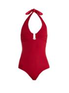 Matchesfashion.com Melissa Odabash - Tampa Halterneck Swimsuit - Womens - Light Burgundy
