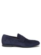 Matchesfashion.com Dunhill - Engine Suede Penny Loafers - Mens - Navy