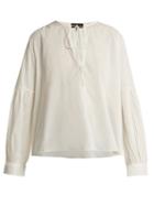 Matchesfashion.com Nili Lotan - Anla V Neck Blouse - Womens - White