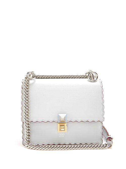 Matchesfashion.com Fendi - Kan I Small Leather Cross Body Bag - Womens - Light Blue