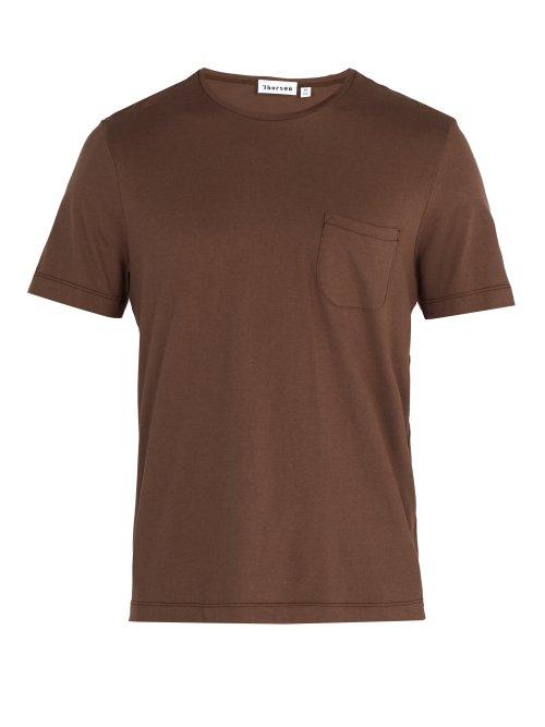Matchesfashion.com Thorsun - Crew Neck Cotton Jersey T Shirt - Mens - Brown