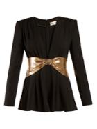 Saint Laurent V-neck Knot-embellished Playsuit