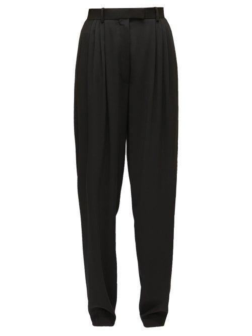 Matchesfashion.com The Row - Francis High-rise Wool Tapered-leg Trousers - Womens - Black