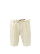 Mens Rtw Thom Sweeney - Drawstring-waist Slubbed-linen Poplin Shorts - Mens - Dark Grey