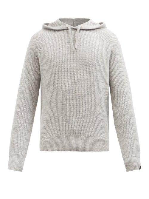 Rag & Bone - Pierce Ribbed Cashmere Hooded Sweatshirt - Mens - Light Grey