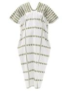Matchesfashion.com Pippa Holt - No.256 Embroidered Cotton Kaftan - Womens - White Multi