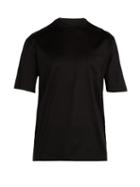 Matchesfashion.com Lanvin - Logo High Neck Cotton T Shirt - Mens - Black