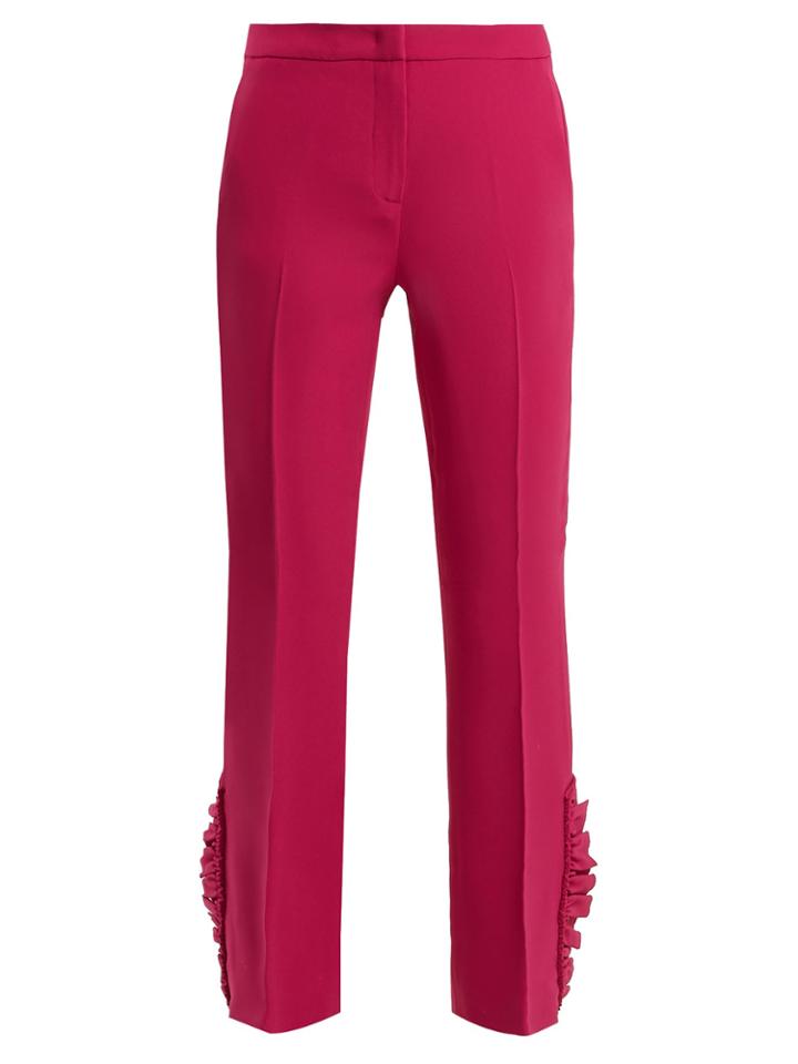 No. 21 Mid-rise Ruffle-hem Trousers