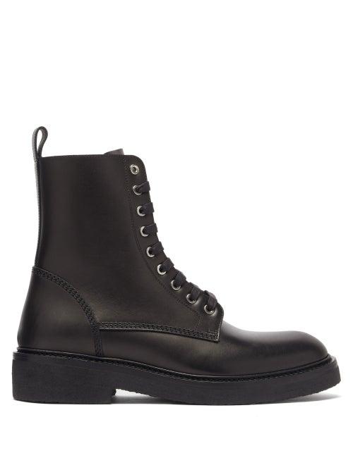 Matchesfashion.com Amiri - Crepe-sole Leather Combat Boots - Mens - Black