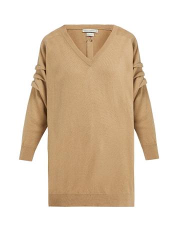 Matchesfashion.com Queene And Belle - V Neck Cashmere Sweater - Womens - Camel