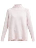 Matchesfashion.com Allude - High Neck Cashmere Sweater - Womens - Light Pink