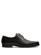 Matchesfashion.com Bottega Veneta - Intrecciato Woven Leather Derby Shoes - Mens - Brown
