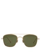 Matchesfashion.com Cartier Eyewear - Aviator Metal Sunglasses - Womens - Green Gold
