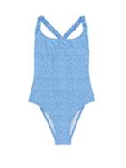 Matchesfashion.com Fisch - Oubli Abstract-print Swimsuit - Womens - Blue Print