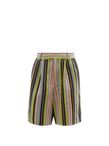 Ladies Rtw Kenneth Ize - High-rise Striped Aso-oke Shorts - Womens - Multi
