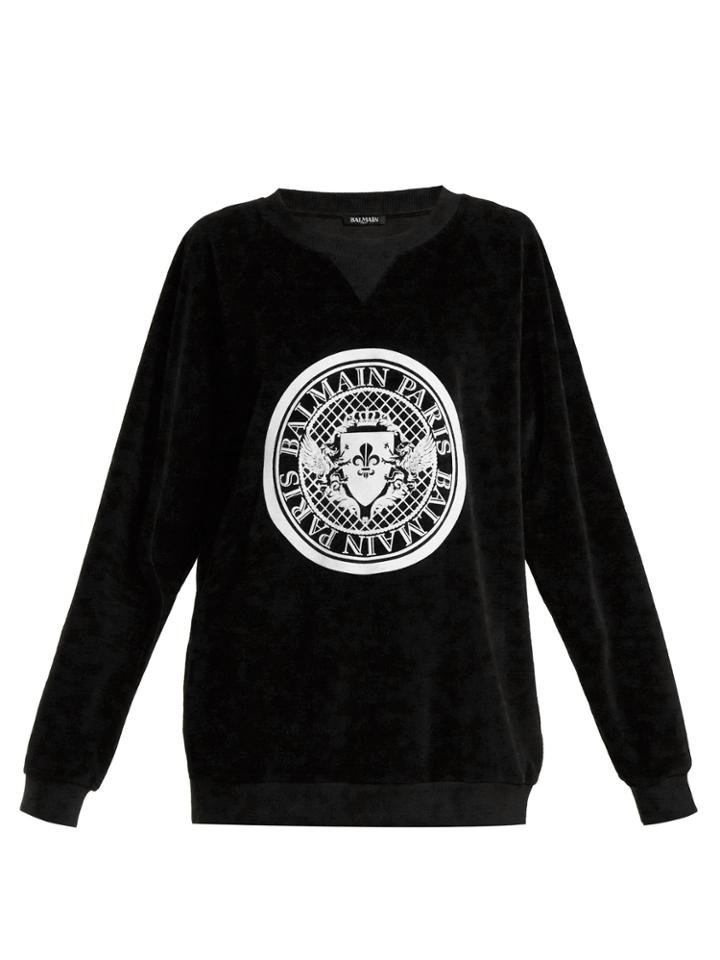 Balmain Velvet Logo Sweatshirt