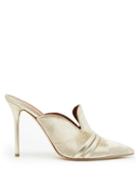 Matchesfashion.com Malone Souliers By Roy Luwolt - Hayley Velvet And Leather Mules - Womens - Gold Multi