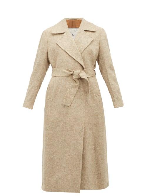 Matchesfashion.com Giuliva Heritage Collection - The Linda Herringbone Wool Twill Coat - Womens - Cream