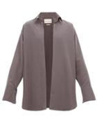 Matchesfashion.com Ludovic De Saint Sernin - Oversized Open Front Poplin Shirt - Mens - Dark Grey