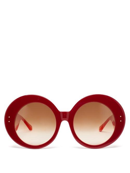 Matchesfashion.com Linda Farrow X Paco Rabanne - X Paco Rabanne Donyale Oversized Sunglasses - Womens - Red