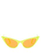 Matchesfashion.com Le Specs - The Prowler Cat Eye Acetate Sunglasses - Womens - Yellow